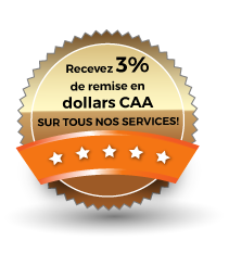 Recevez 3% de remise en dollars CAA sur tous les services